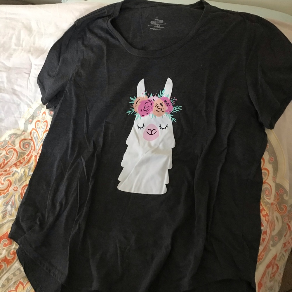 Llama in a flower crown Tshirt 3X